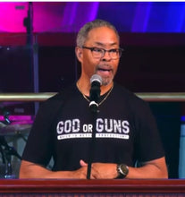 Load image into Gallery viewer, God or Guns Short Sleeve T-shirt (White)