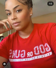 Load image into Gallery viewer, God or Guns Short Sleeve T-shirt (White)