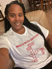 Load image into Gallery viewer, God or Guns Crossword Short Sleeve T-shirt (Red)