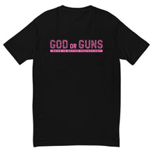Load image into Gallery viewer, God or Guns Typography Short Sleeve T-shirt (Pink)