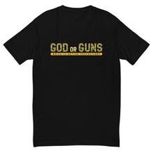 Load image into Gallery viewer, God or Guns Typography Short Sleeve T-shirt (Gold Words)