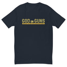 Load image into Gallery viewer, God or Guns Typography Short Sleeve T-shirt (Gold Words)