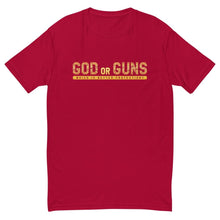 Load image into Gallery viewer, God or Guns Typography Short Sleeve T-shirt (Gold Words)