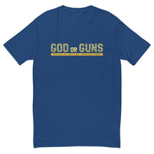 Load image into Gallery viewer, God or Guns Typography Short Sleeve T-shirt (Gold Words)