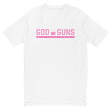 Load image into Gallery viewer, God or Guns Typography Short Sleeve T-shirt (Pink)