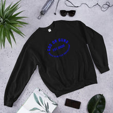 Load image into Gallery viewer, God or Guns Ring Sweatshirt (Blue Words)