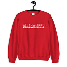 Load image into Gallery viewer, Allah or Ammo Typography Sweatshirt (White Words)