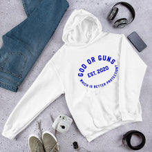Load image into Gallery viewer, God or Guns Ring Hoodie (Blue)