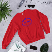 Load image into Gallery viewer, God or Guns Ring Sweatshirt (Blue Words)