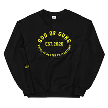 Load image into Gallery viewer, God or Guns Ring Sweatshirt (Yellow)