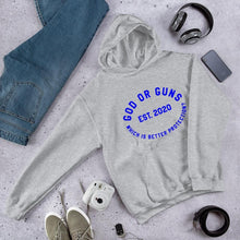Load image into Gallery viewer, God or Guns Ring Hoodie (Blue)
