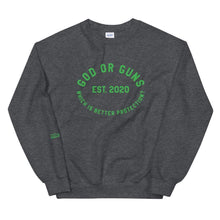 Load image into Gallery viewer, God or Guns Circle Sweatshirt (Green) - God or Guns