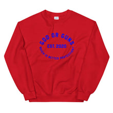 Load image into Gallery viewer, God or Guns Ring Sweatshirt (Blue Words)
