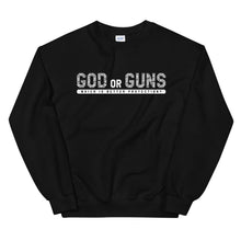 Load image into Gallery viewer, God or Guns Typography Sweatshirt (White)