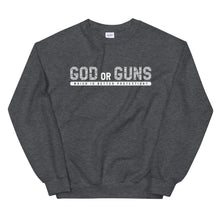 Load image into Gallery viewer, God or Guns Typography Sweatshirt (White)