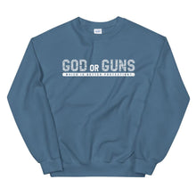 Load image into Gallery viewer, God or Guns Typography Sweatshirt (White)