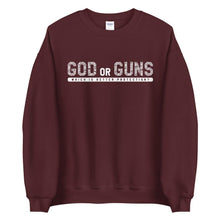 Load image into Gallery viewer, God or Guns Typography Sweatshirt (White)