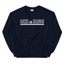Load image into Gallery viewer, God or Guns Typography Sweatshirt (White)