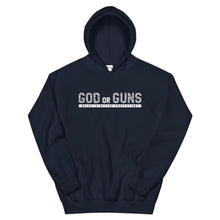 Load image into Gallery viewer, God or Guns Hoodie (White Words)
