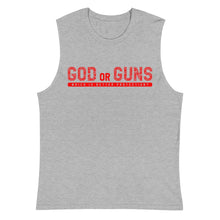 Load image into Gallery viewer, God or Guns Muscle Shirt (Red)