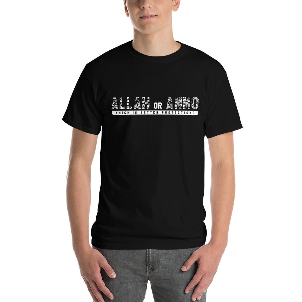 Allah or Ammo Typography Short Sleeve T-shirt White Words (Big & Tall)