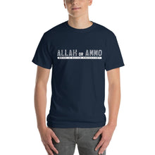 Load image into Gallery viewer, Allah or Ammo Typography Short Sleeve T-shirt White Words (Big &amp; Tall)
