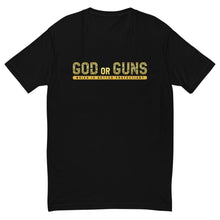 Load image into Gallery viewer, God or Guns Typography Short Sleeve T-shirt (Gold Words)
