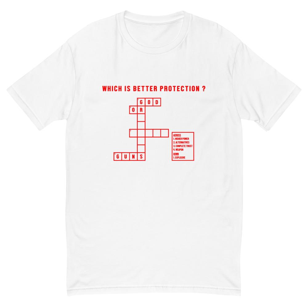 God or Guns Crossword Short Sleeve T-shirt (Red) - God or Guns
