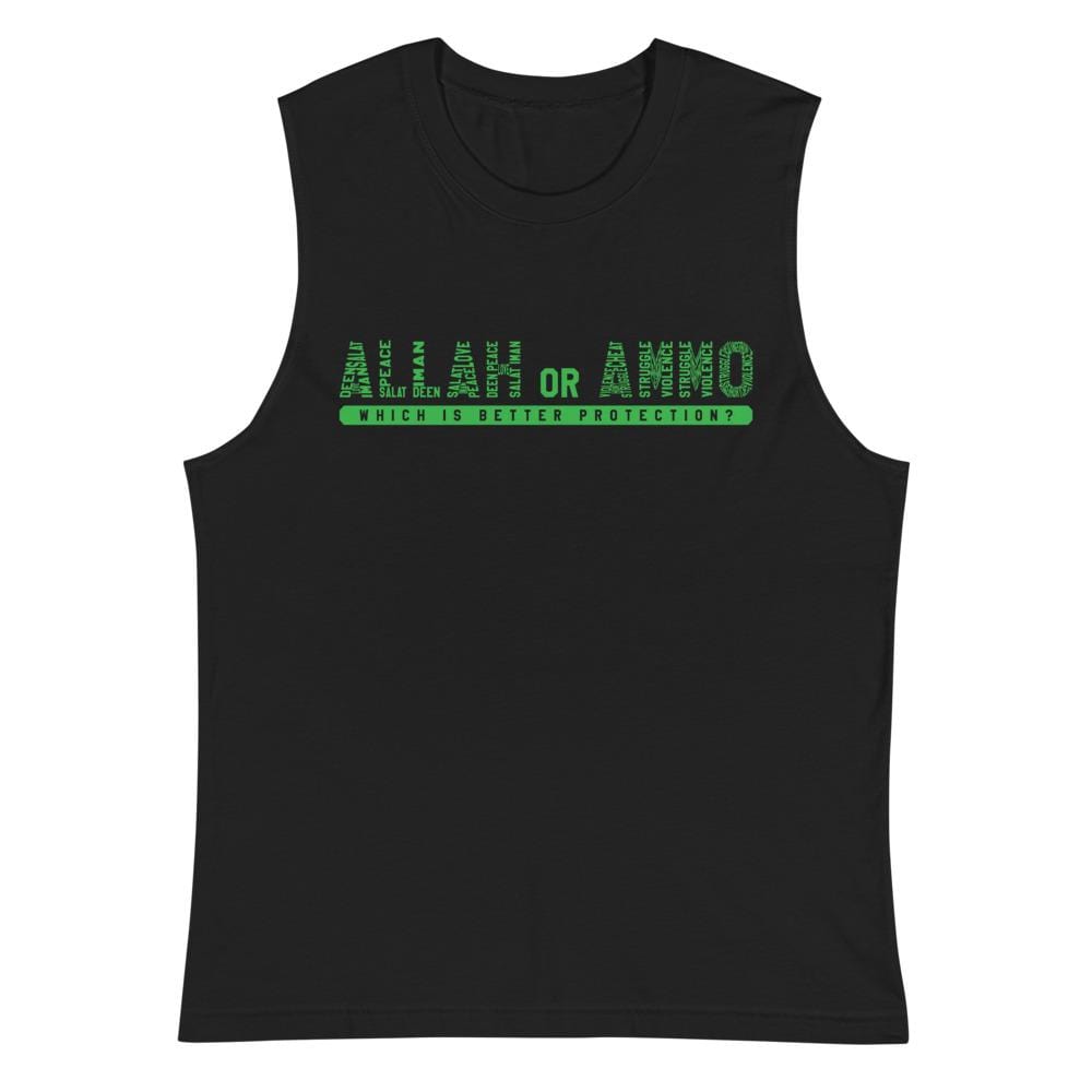 Allah or Ammo Muscle Shirt (Green) - God or Guns