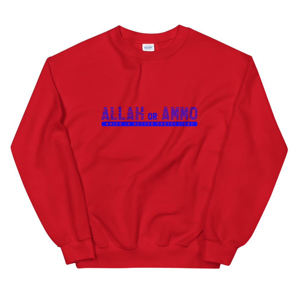 Allah or Ammo Typography Sweatshirt (Blue) - God or Guns