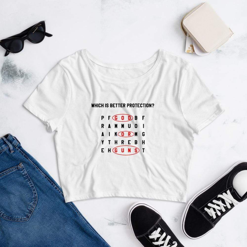 God or Guns Word Search Women’s Crop Tee - God or Guns