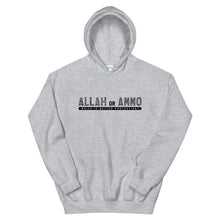 Load image into Gallery viewer, Allah or Ammo Typography Hoodie (Black Words) - God or Guns
