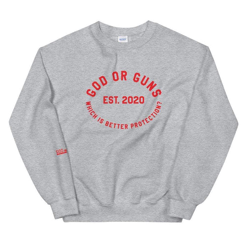 God or Guns Circle Sweatshirt (Red) - God or Guns