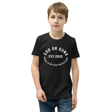 Load image into Gallery viewer, God or Guns Ring KIDS T-Shirt (White Words)
