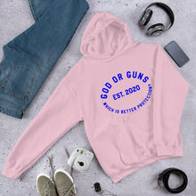Load image into Gallery viewer, God or Guns Ring Hoodie (Blue)
