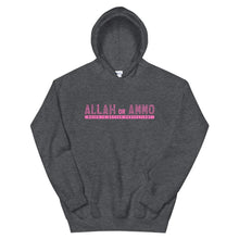 Load image into Gallery viewer, Allah or Ammo Typography Hoodie (Pink) - God or Guns
