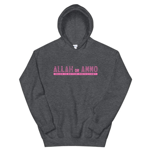 Allah or Ammo Typography Hoodie (Pink) - God or Guns