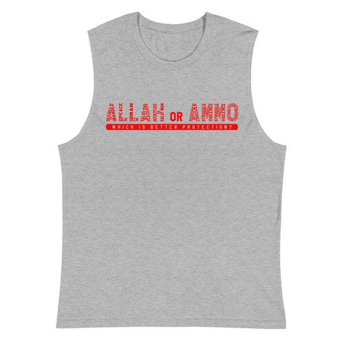 Allah or Ammo Muscle Shirt (Red) - God or Guns