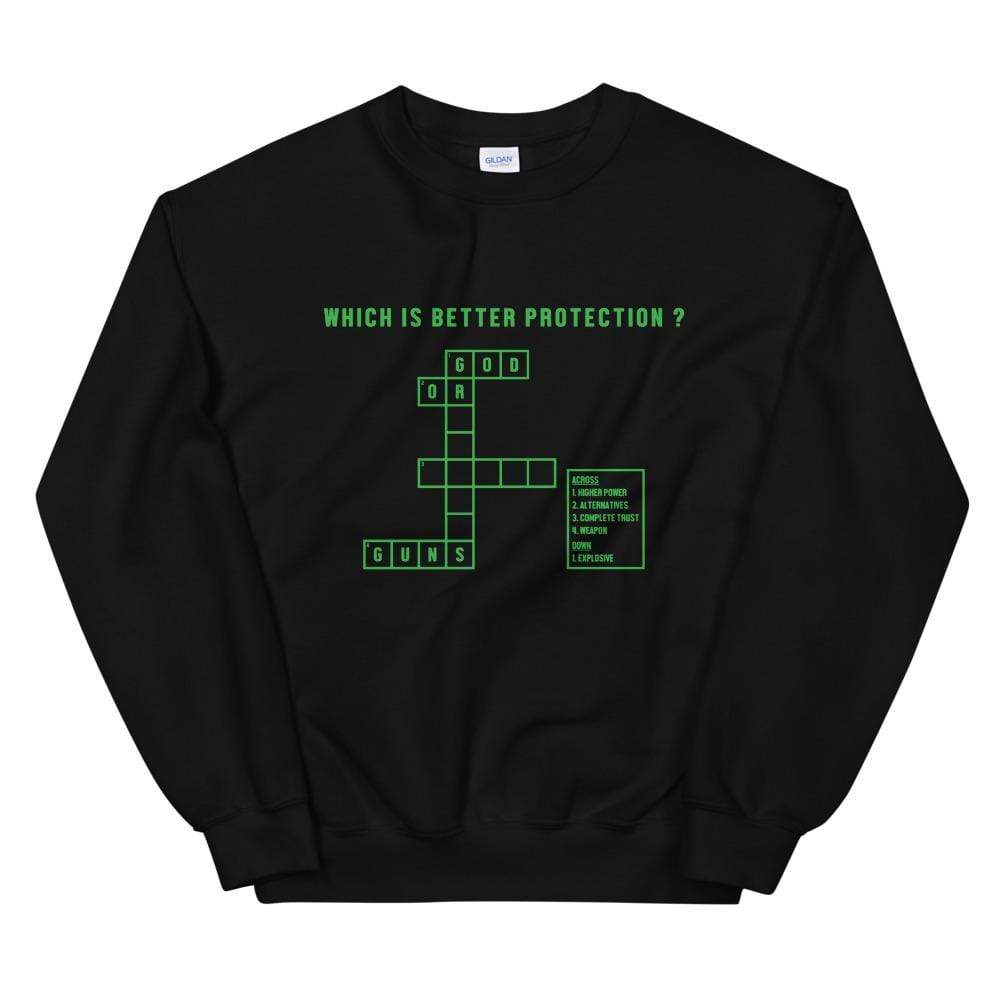 God or Guns Crossword Sweatshirt (Green) - God or Guns