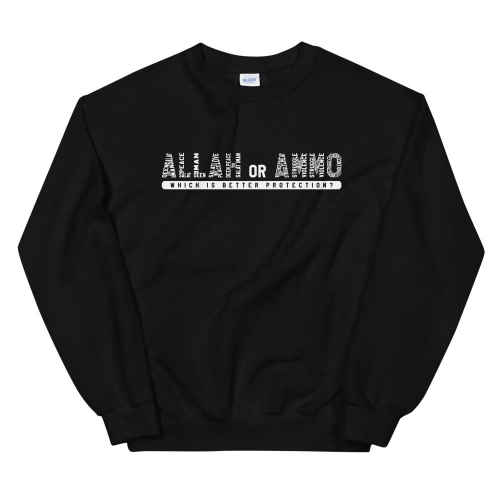 Allah or Ammo Typography Sweatshirt (White Words)
