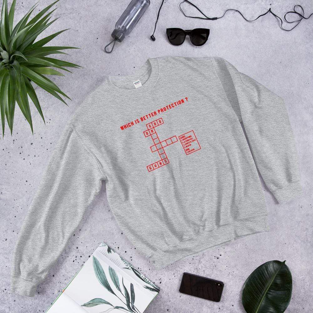 God or Guns Crossword Sweatshirt (Red) - God or Guns