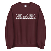 Load image into Gallery viewer, God or Guns Typography Sweatshirt (White)
